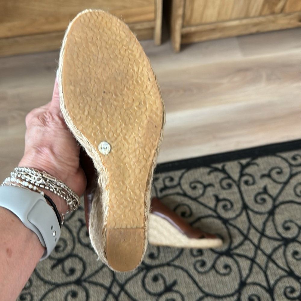 Open Toe Platforms Leather Upper. Gently Worn - image 3